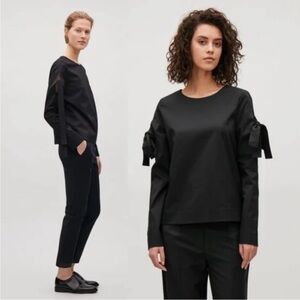 COS Bow Long Ties Sleeves Top